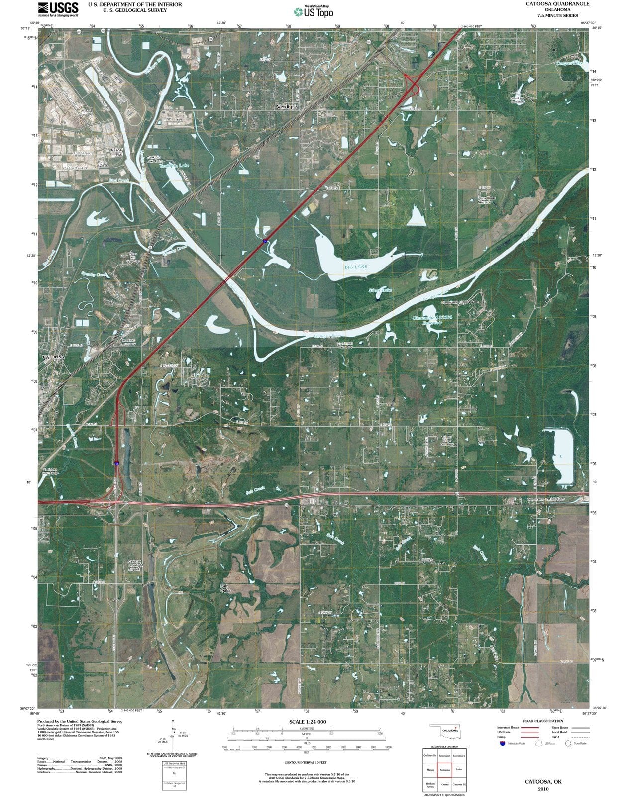 2010 Catoosa, OK - Oklahoma - USGS Topographic Map