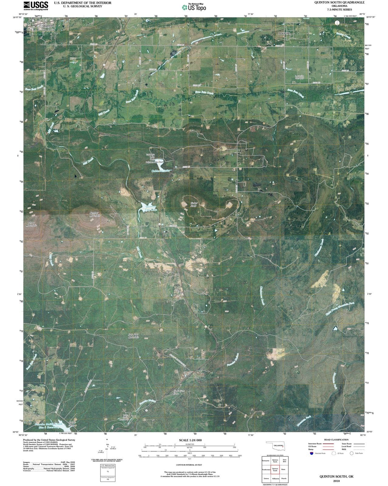 2010 Quinton South, OK - Oklahoma - USGS Topographic Map