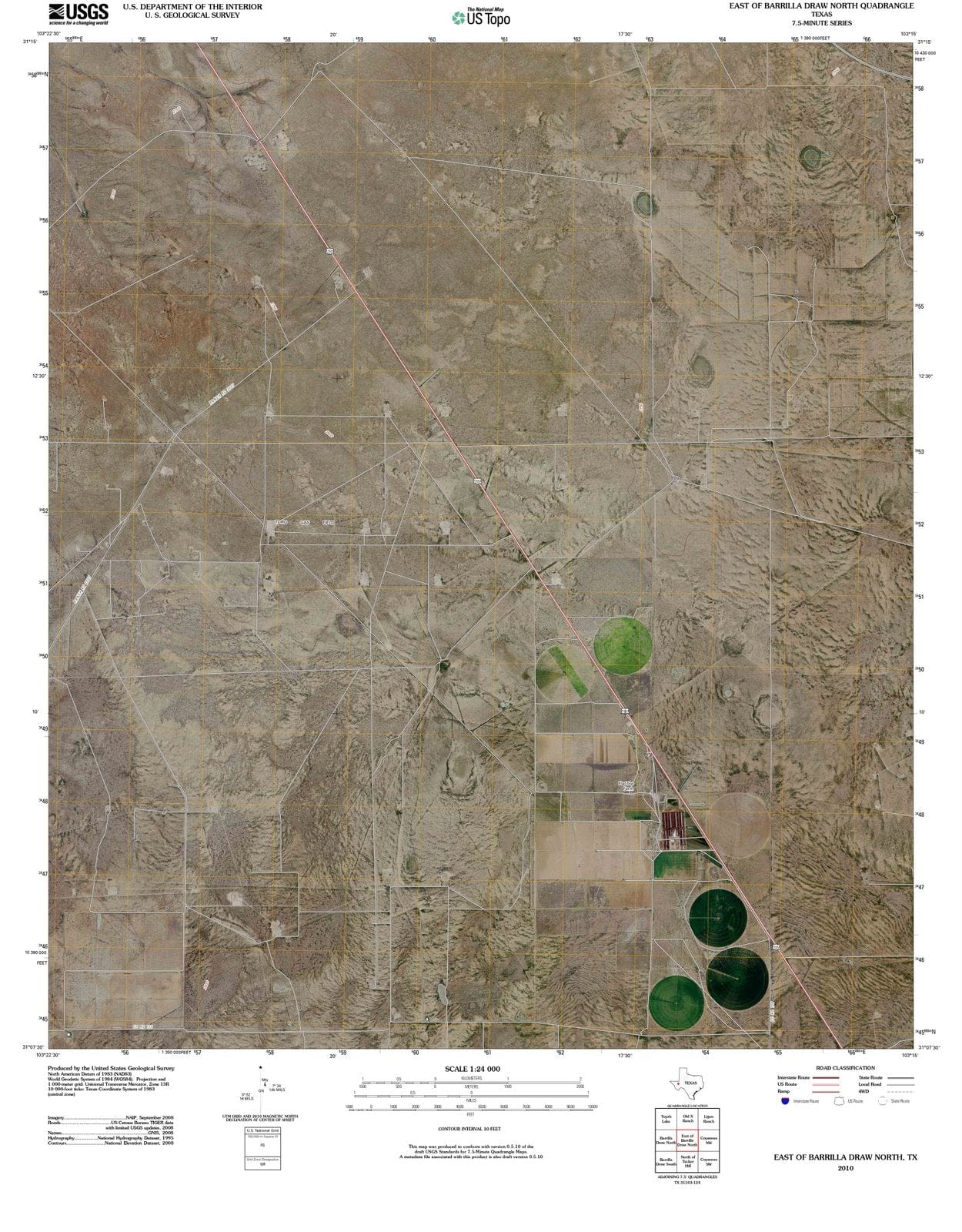 2010 East of Barrilla Draw North, TX - Texas - USGS Topographic Map