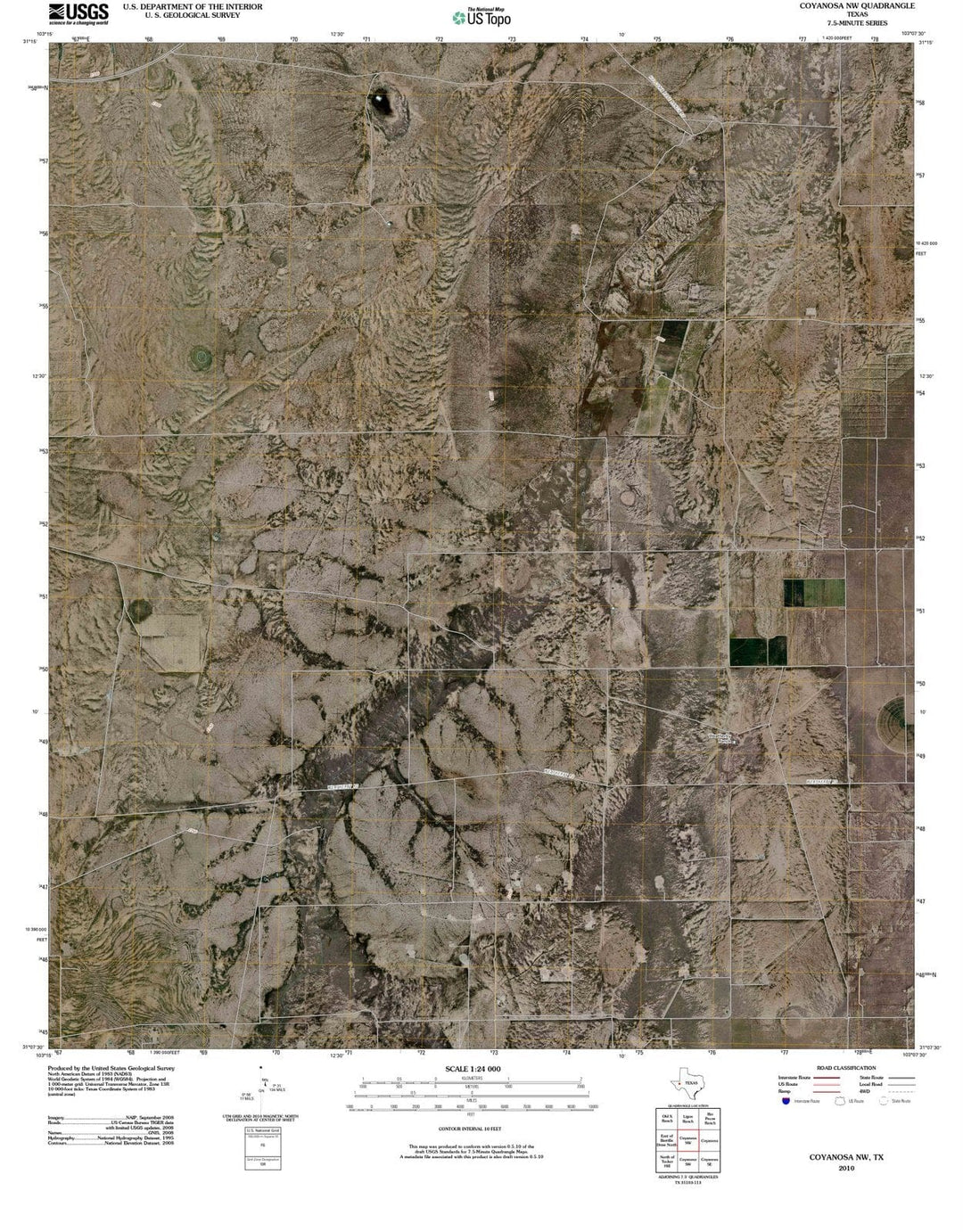 2010 Coyanosa, TX - Texas - USGS Topographic Map