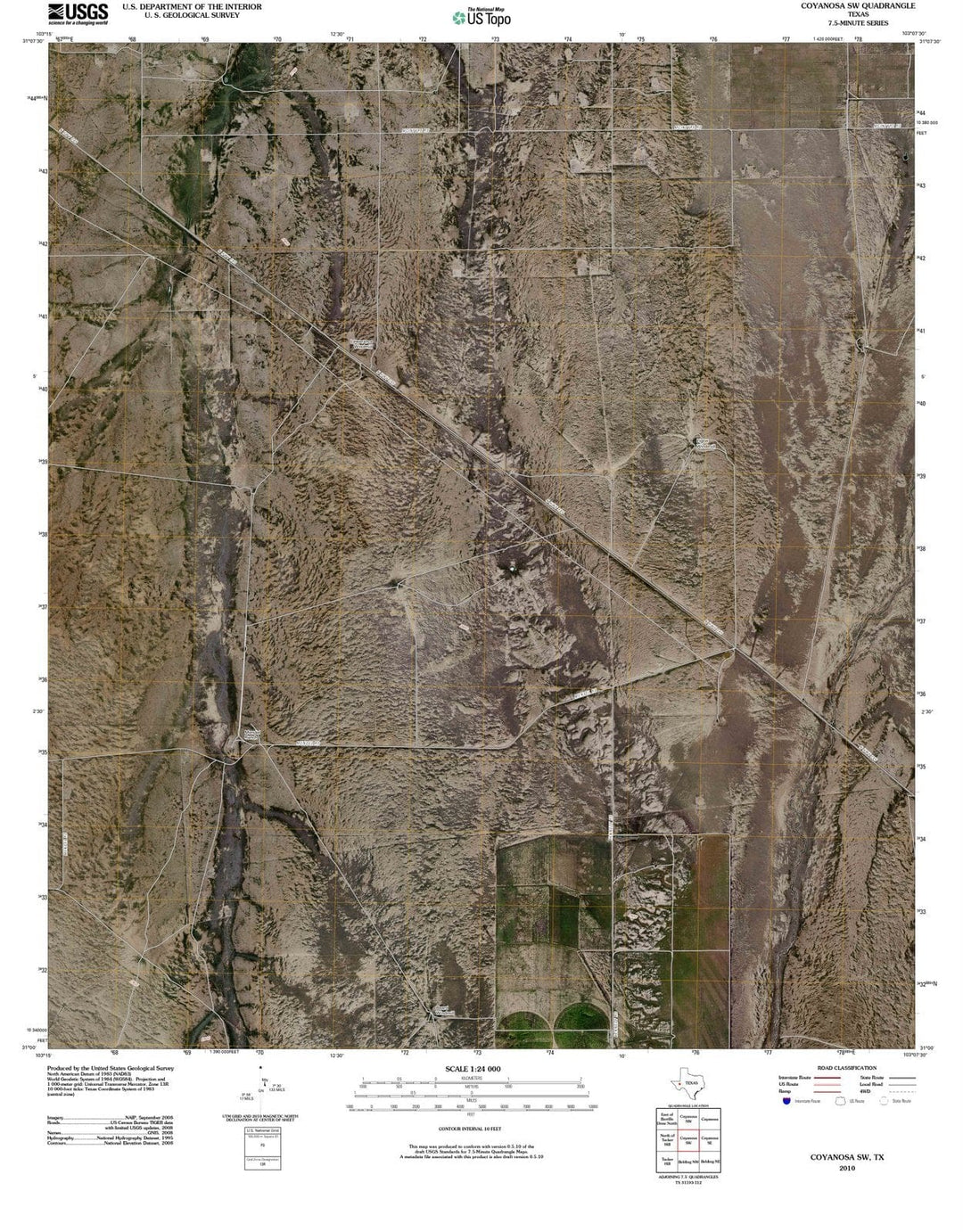 2010 Coyanosa, TX - Texas - USGS Topographic Map