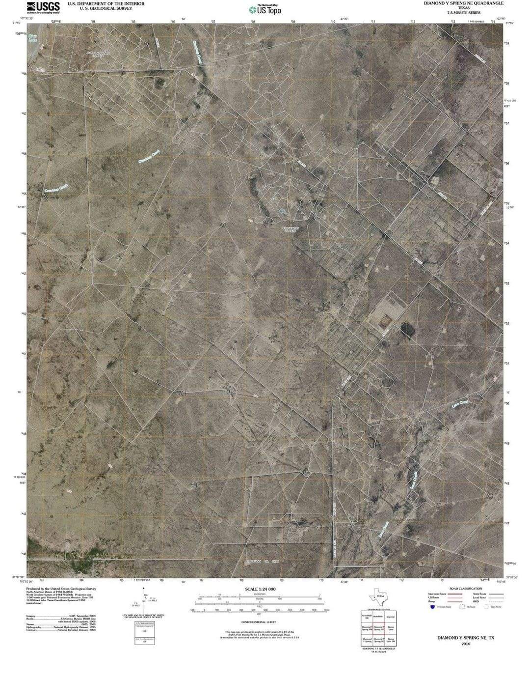 2010 Diamond Y Spring, TX - Texas - USGS Topographic Map