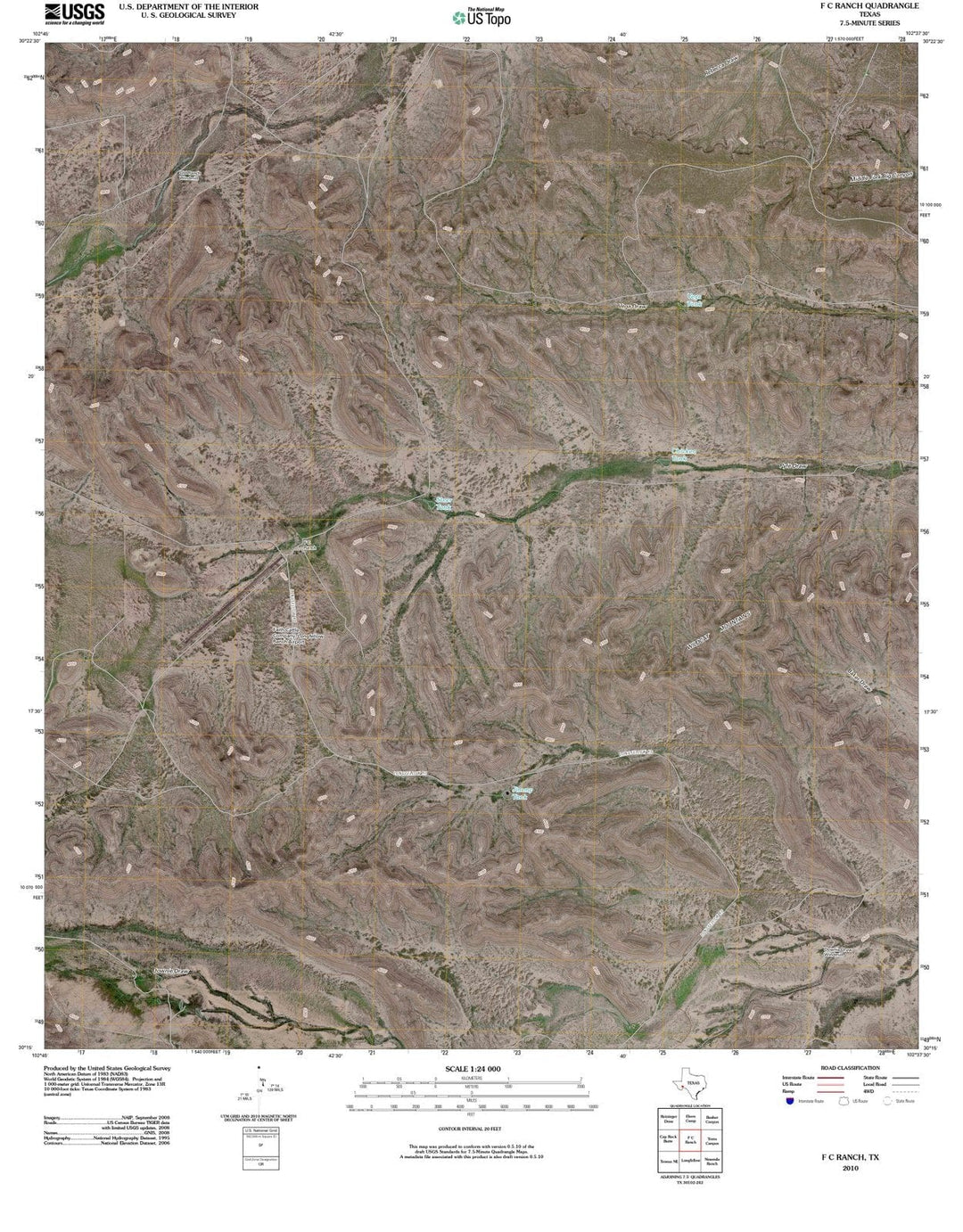 2010 F C Ranch, TX - Texas - USGS Topographic Map