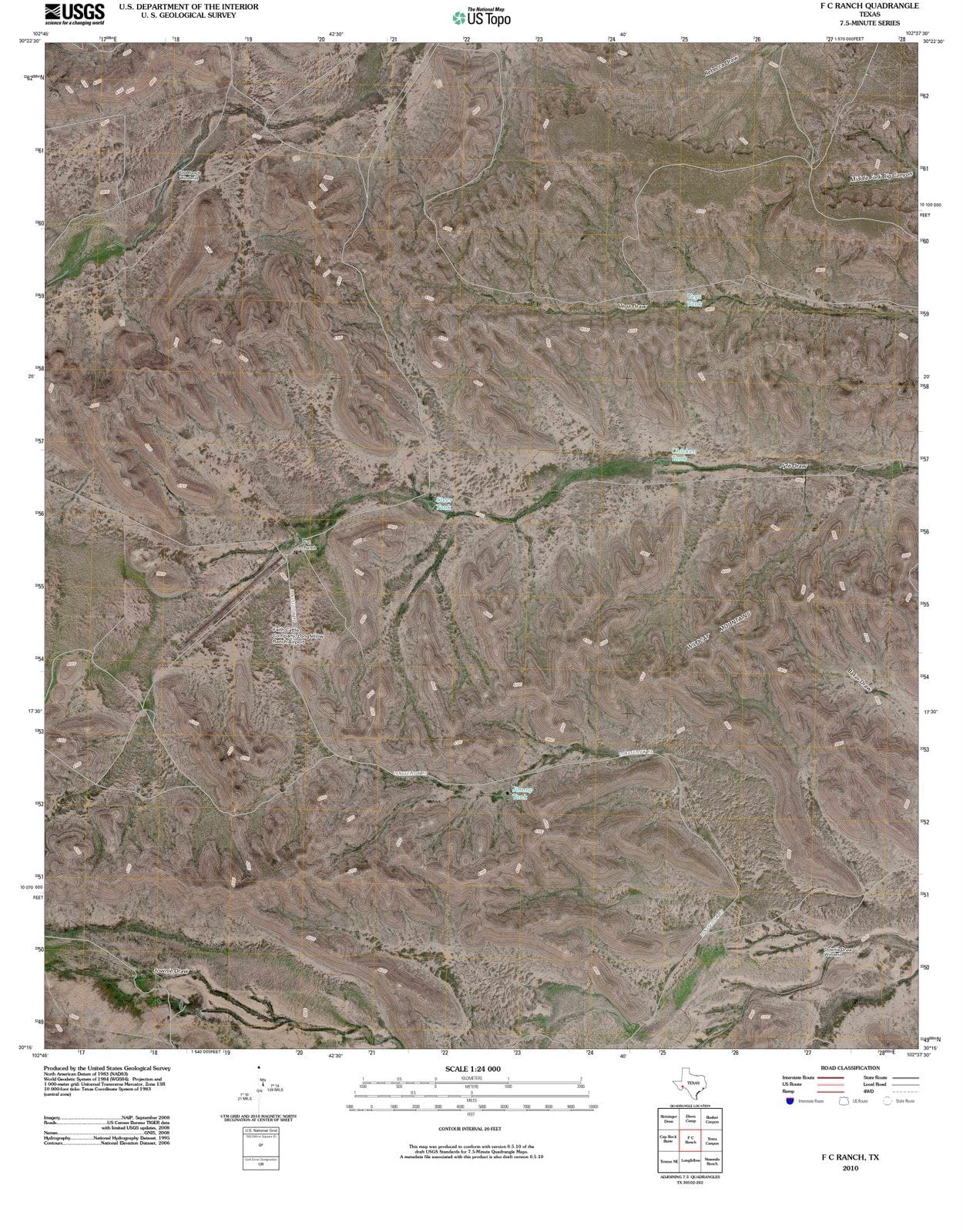 2010 F C Ranch, TX - Texas - USGS Topographic Map