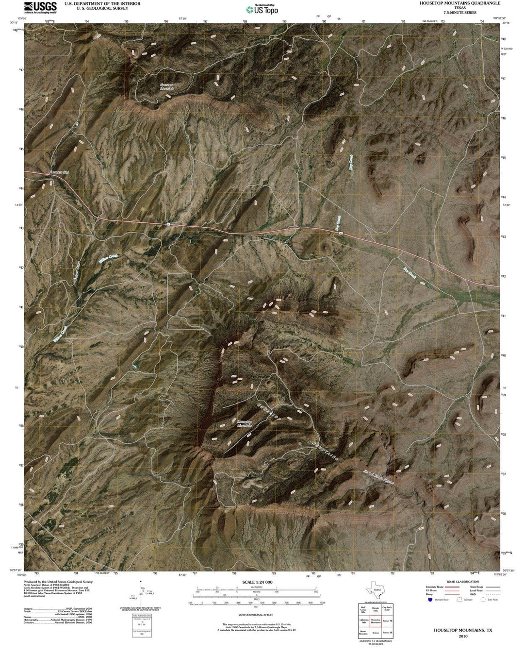 2010 Housetop Mountains, TX - Texas - USGS Topographic Map