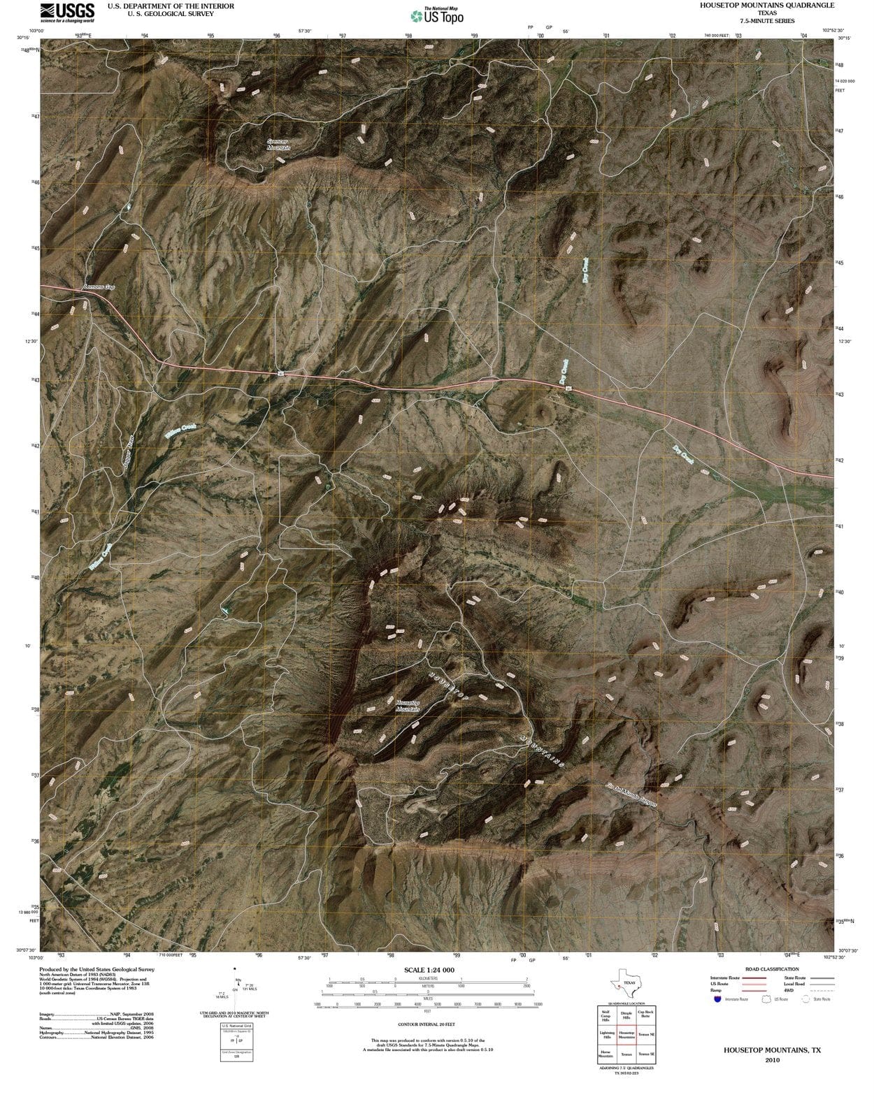2010 Housetop Mountains, TX - Texas - USGS Topographic Map