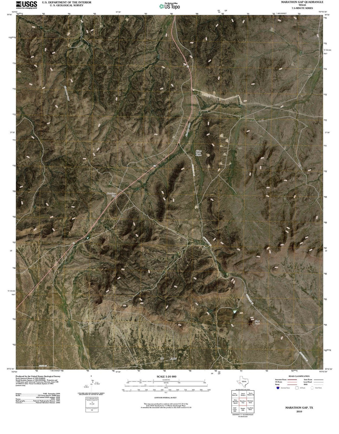 2010 Marathon Gap, TX - Texas - USGS Topographic Map