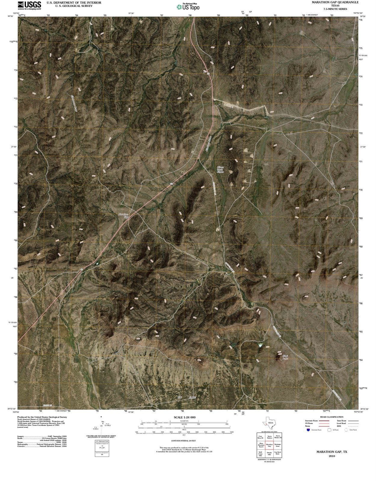 2010 Marathon Gap, TX - Texas - USGS Topographic Map