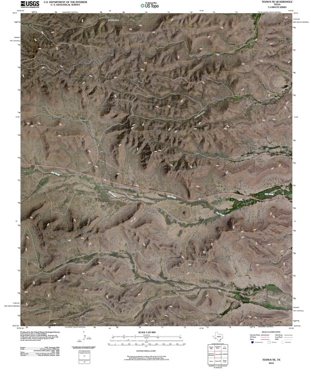 2010 Tesnus, TX - Texas - USGS Topographic Map