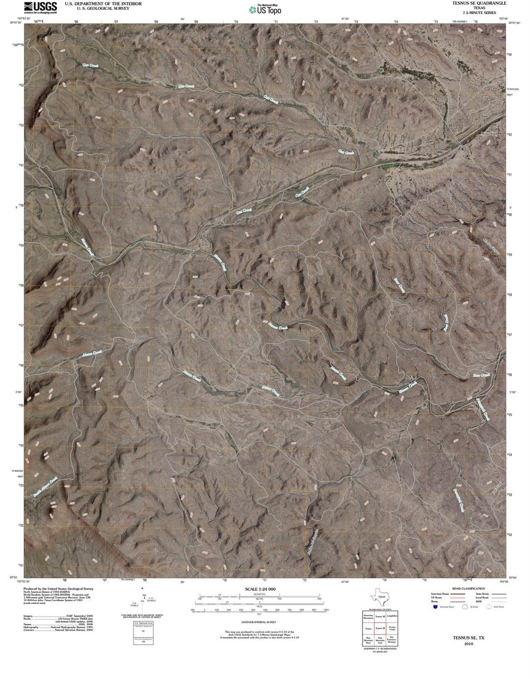 2010 Tesnus, TX - Texas - USGS Topographic Map