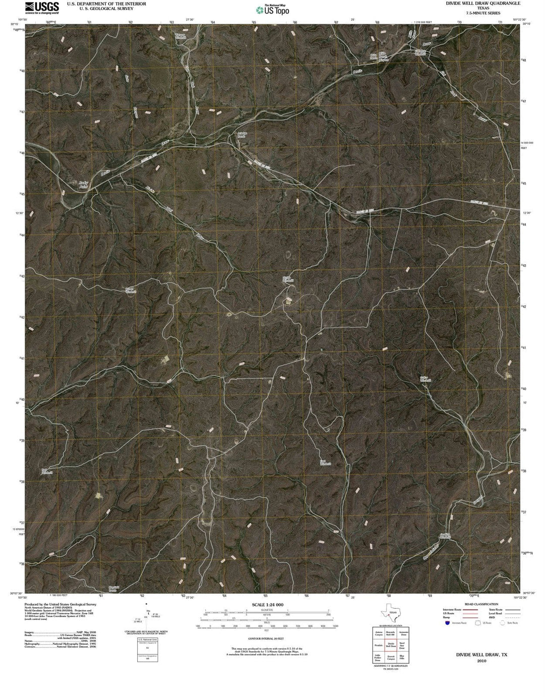 2010 Divide Wellraw, TX - Texas - USGS Topographic Map