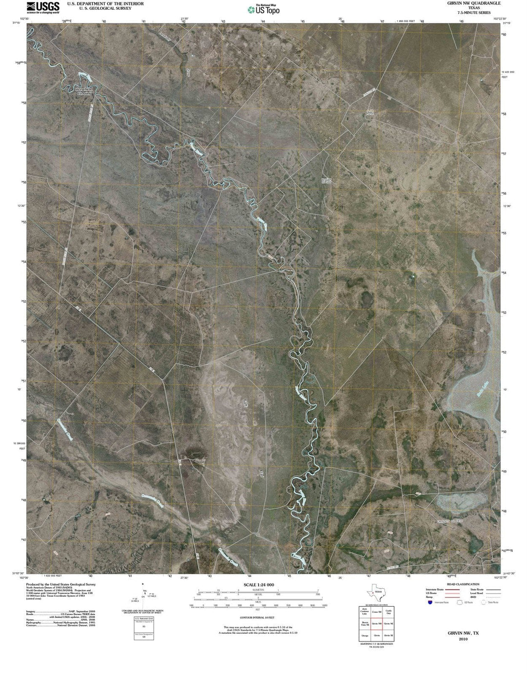2010 Girvin, TX - Texas - USGS Topographic Map