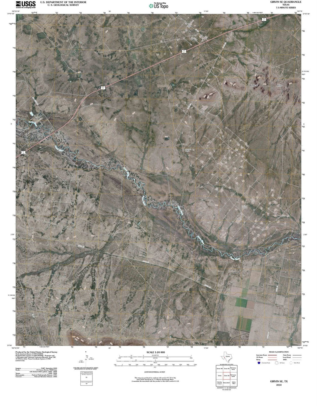 2010 Girvin, TX - Texas - USGS Topographic Map