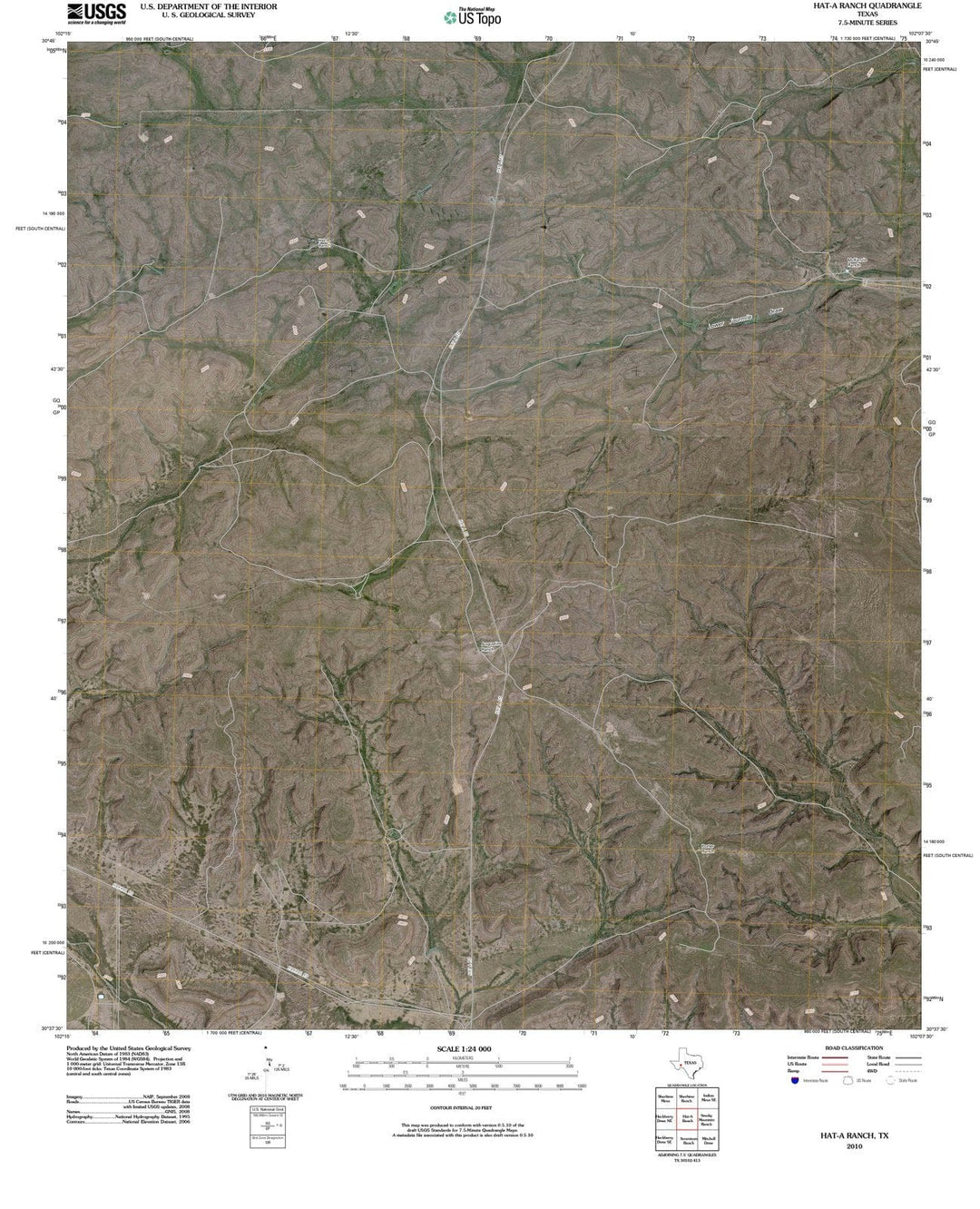 2010 Hat, TX - Texas - USGS Topographic Map