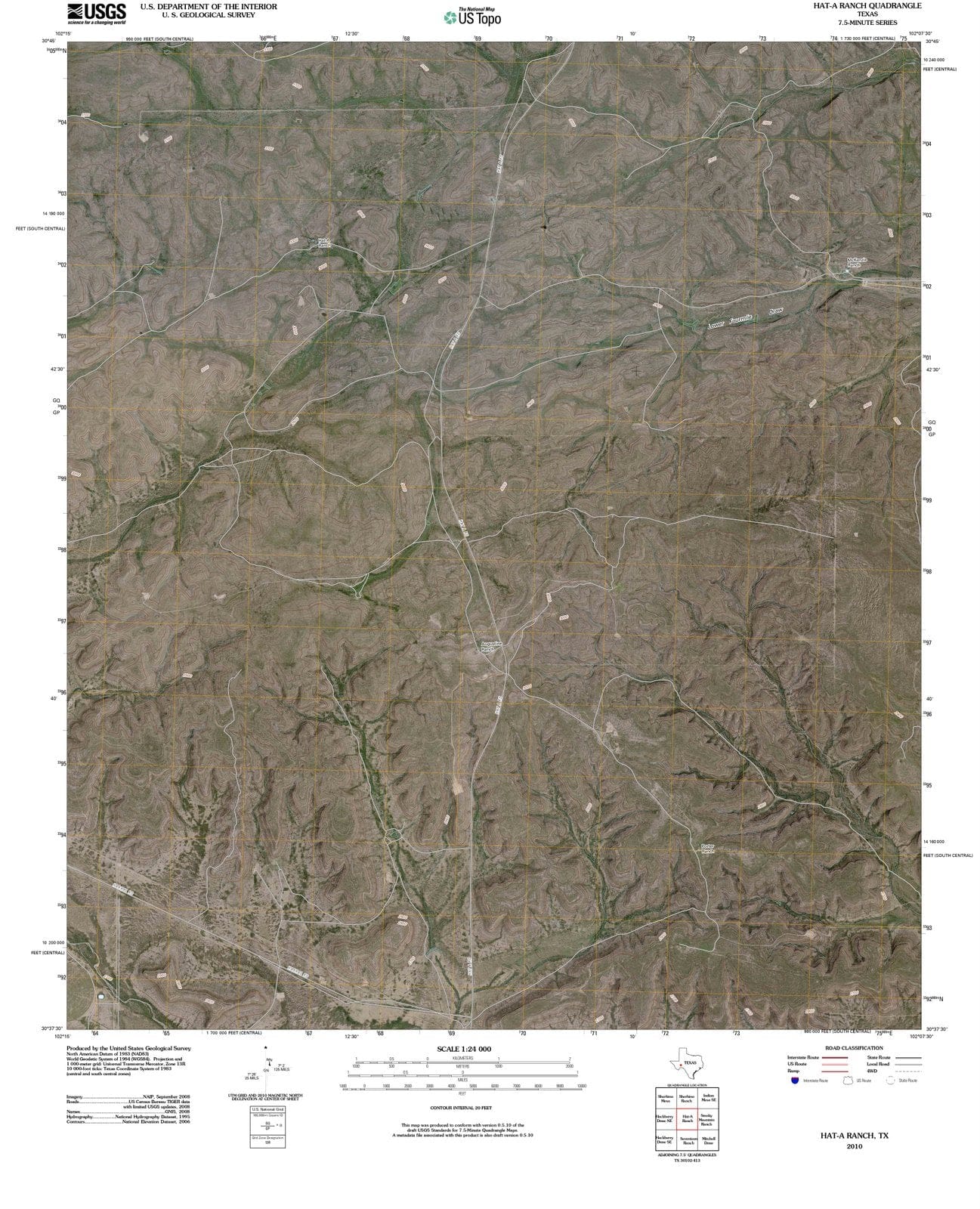 2010 Hat, TX - Texas - USGS Topographic Map