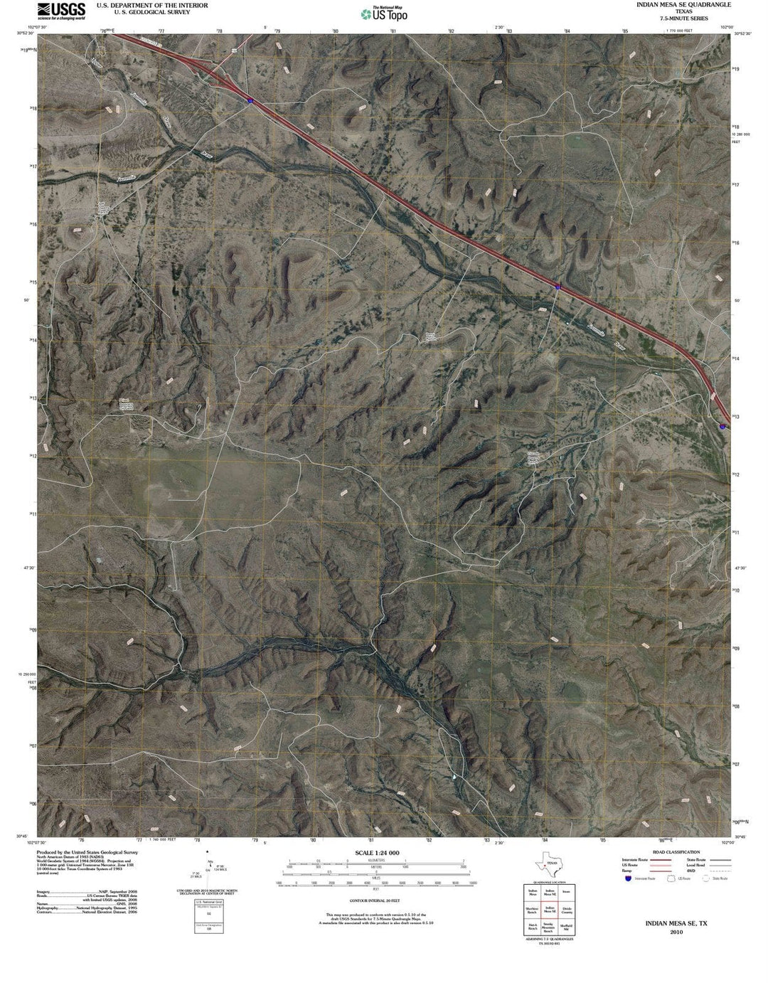 2010 Indian Mesa, TX - Texas - USGS Topographic Map