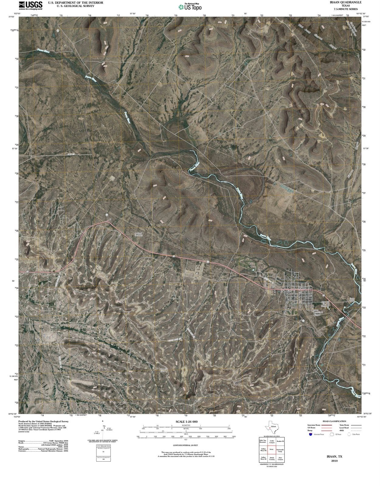 2010 Iraan, TX - Texas - USGS Topographic Map