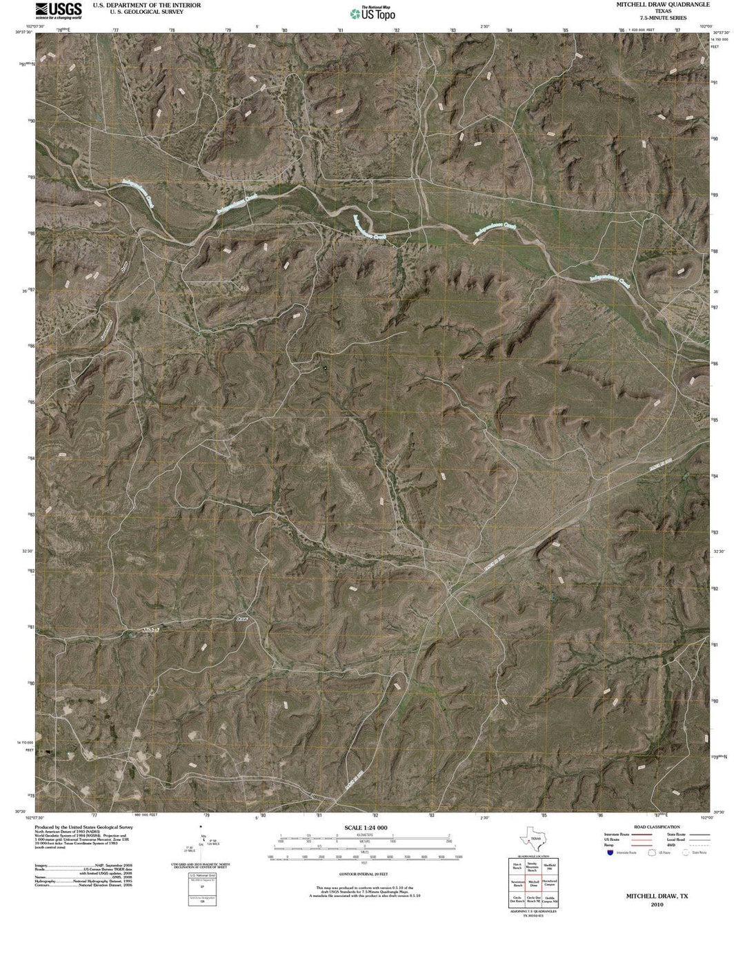 2010 Mitchellraw, TX - Texas - USGS Topographic Map