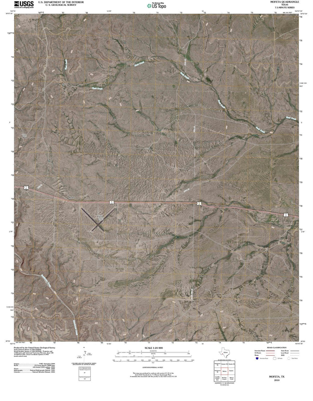 2010 Mofeta, TX - Texas - USGS Topographic Map