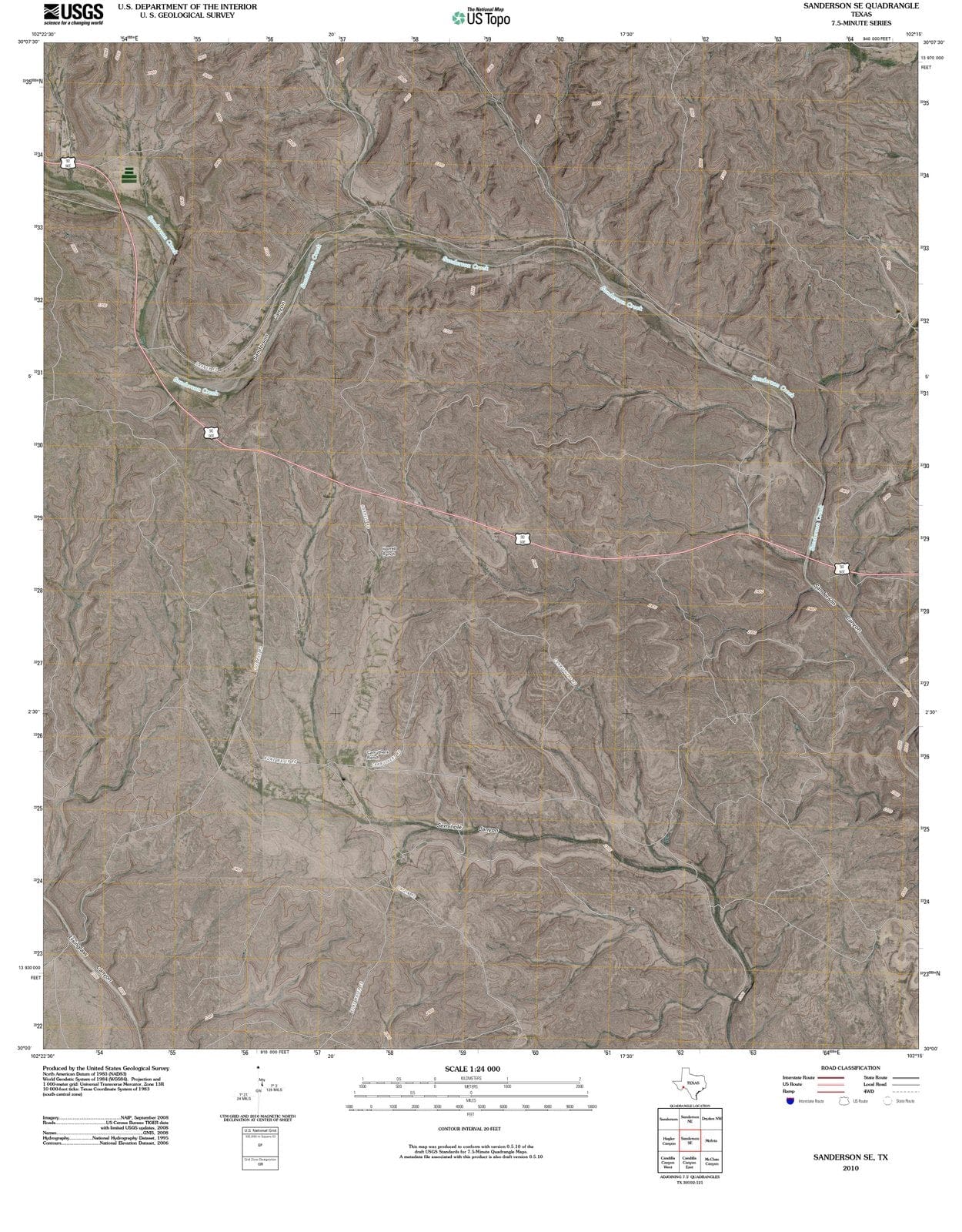 2010 Sanderson, TX - Texas - USGS Topographic Map