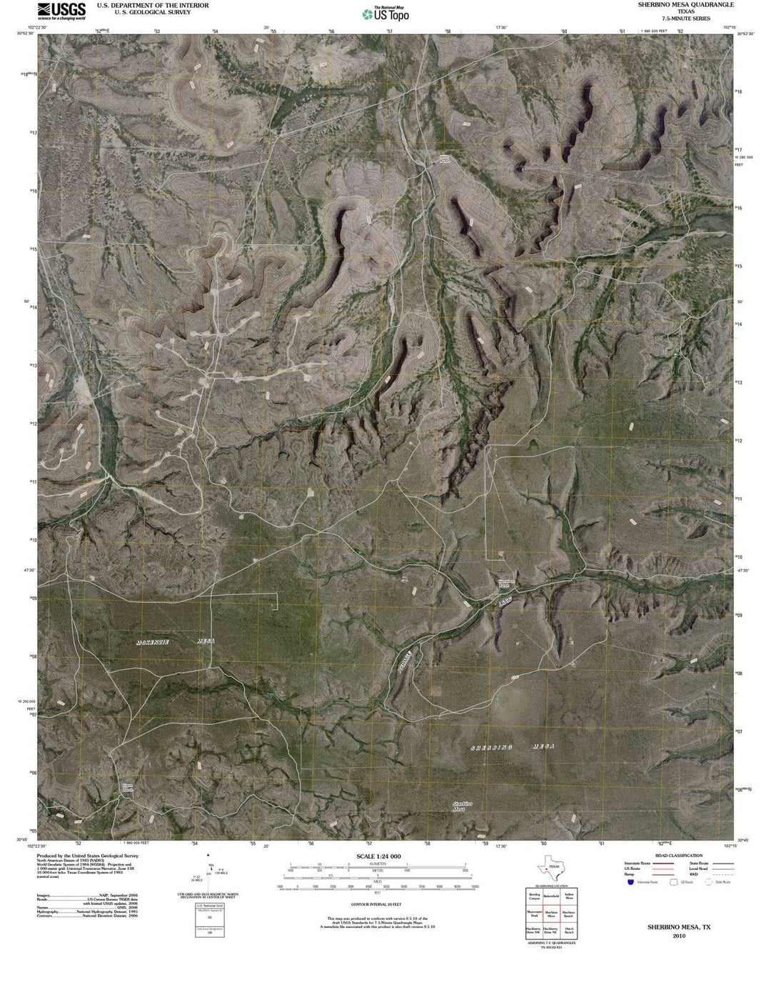 2010 Sherbino Mesa, TX - Texas - USGS Topographic Map