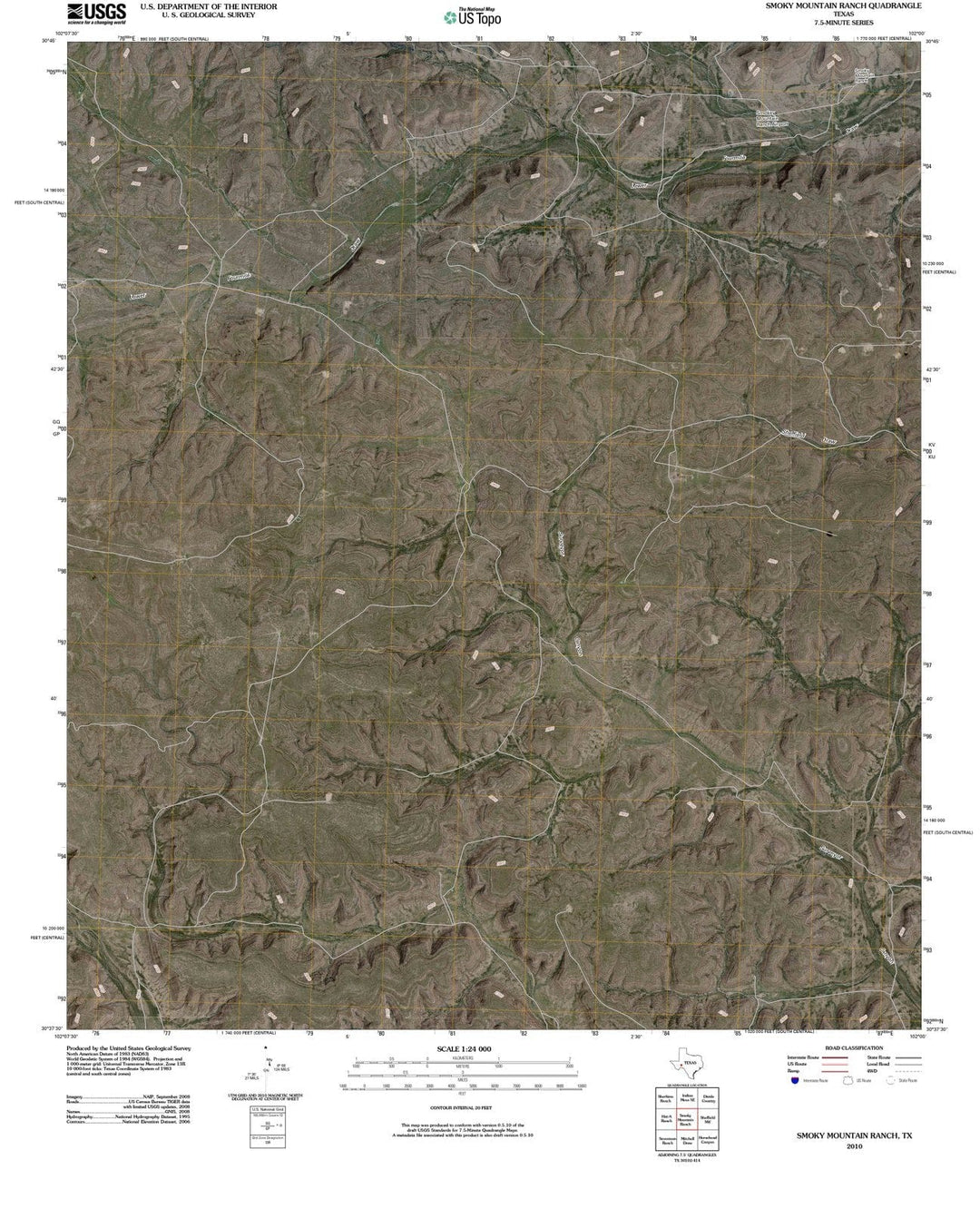 2010 Smoky Mountain Ranch, TX - Texas - USGS Topographic Map