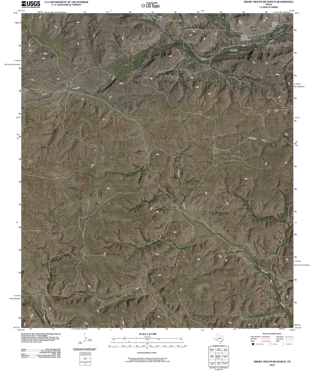 2010 Smoky Mountain Ranch, TX - Texas - USGS Topographic Map