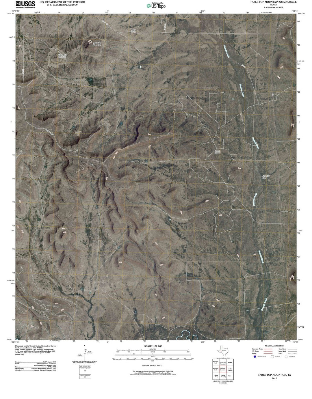 2010 Table Top Mountain, TX - Texas - USGS Topographic Map