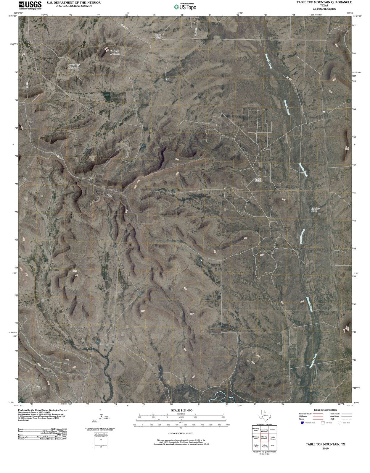 2010 Table Top Mountain, TX - Texas - USGS Topographic Map