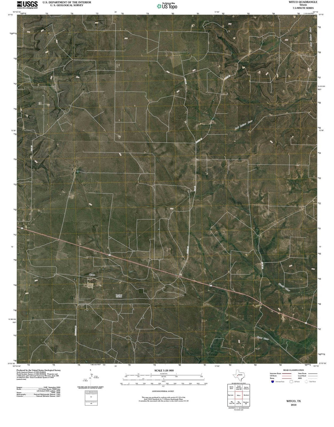 2010 Witco, TX - Texas - USGS Topographic Map
