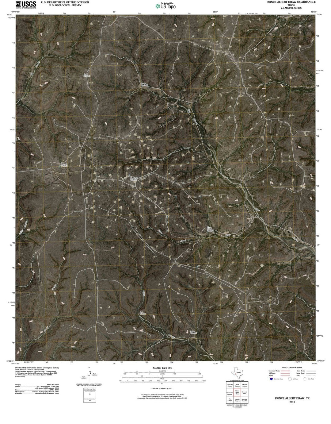 2010 Prince Albert Draw, TX - Texas - USGS Topographic Map