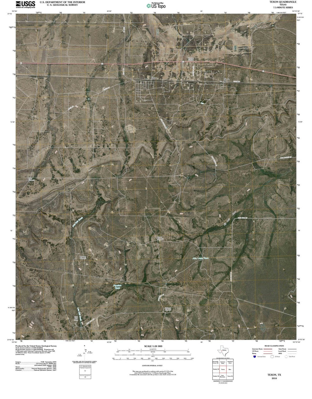 2010 Texon, TX - Texas - USGS Topographic Map
