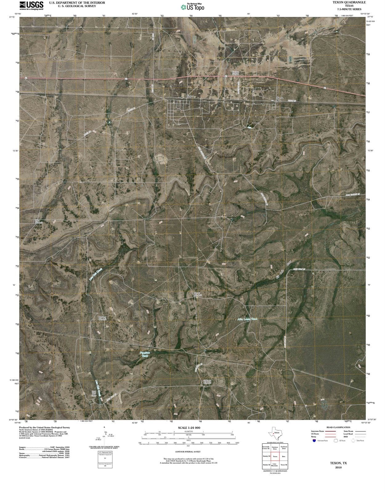 2010 Texon, TX - Texas - USGS Topographic Map