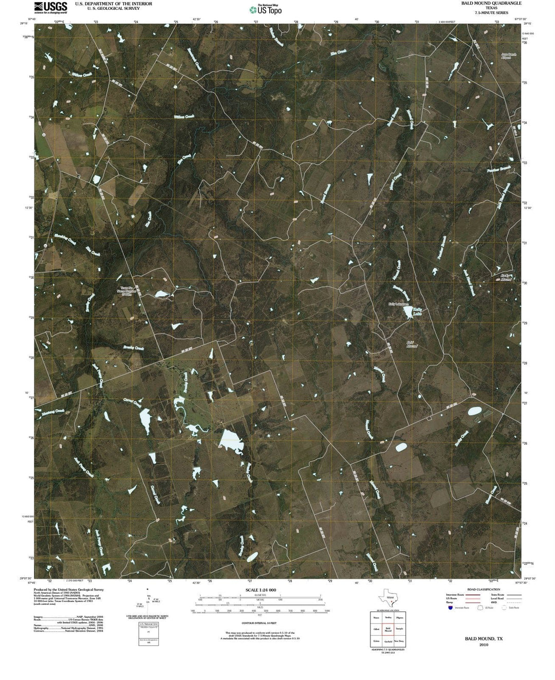 2010 Bald Mound, TX - Texas - USGS Topographic Map