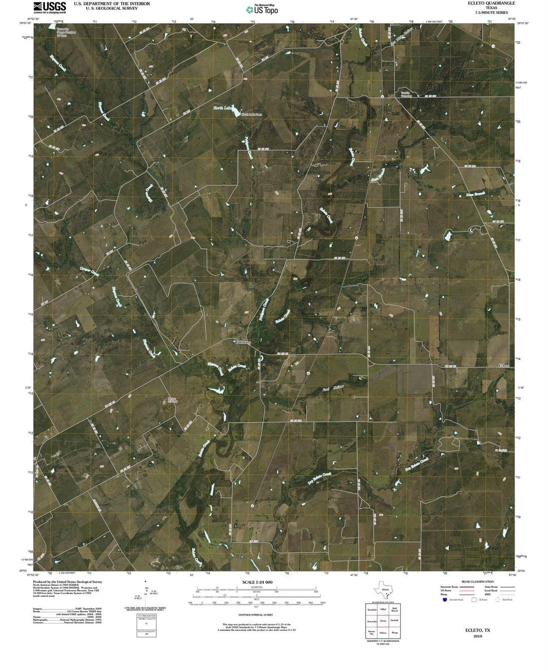 2010 Ecleto, TX - Texas - USGS Topographic Map