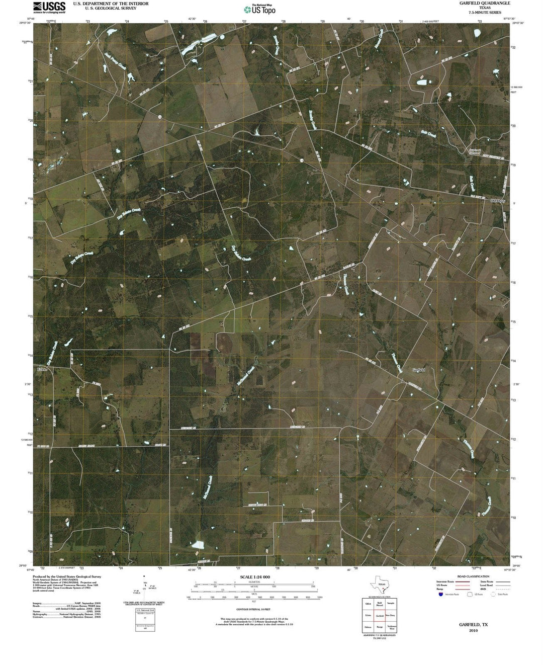 2010 Garfield, TX - Texas - USGS Topographic Map