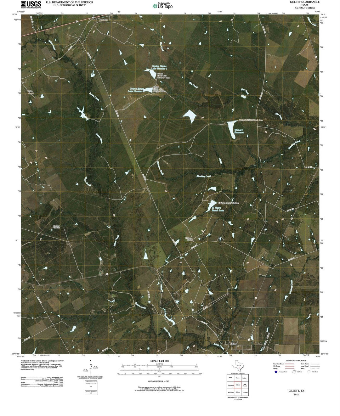 2010 Gillett, TX - Texas - USGS Topographic Map