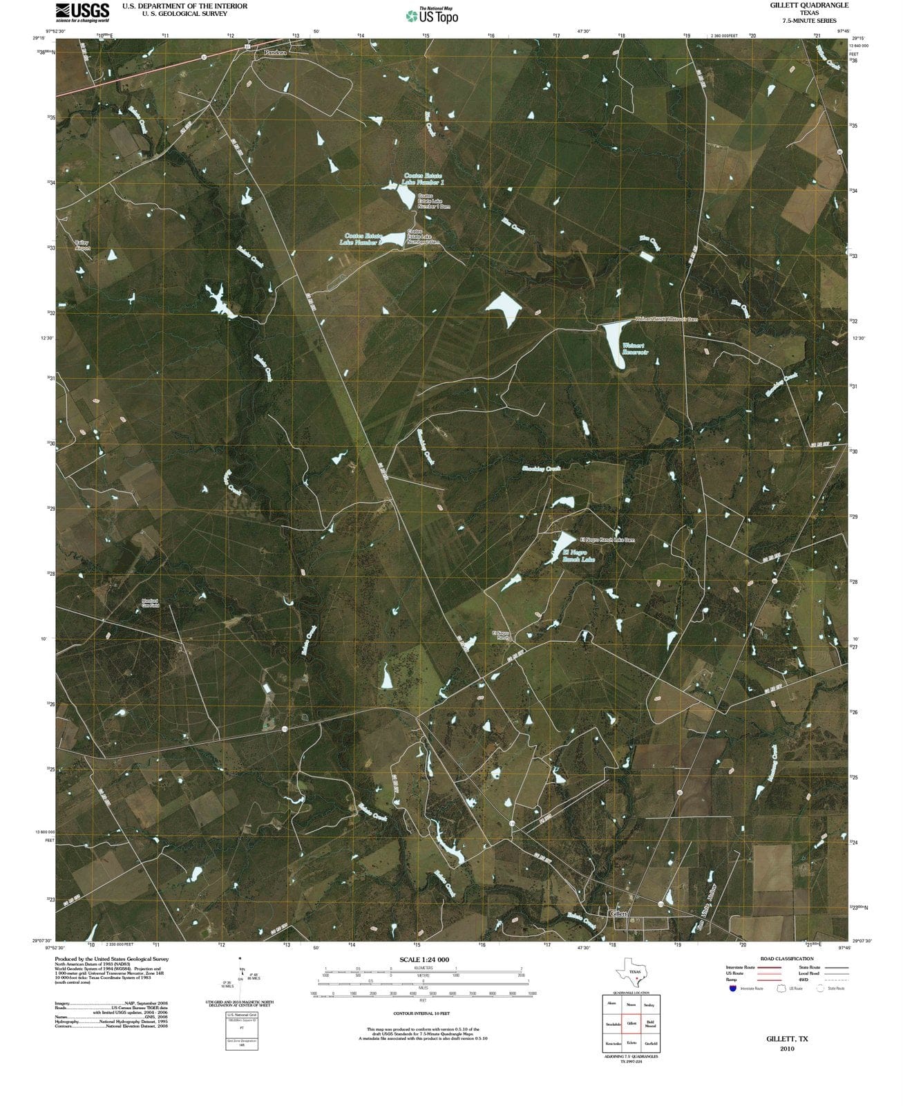 2010 Gillett, TX - Texas - USGS Topographic Map
