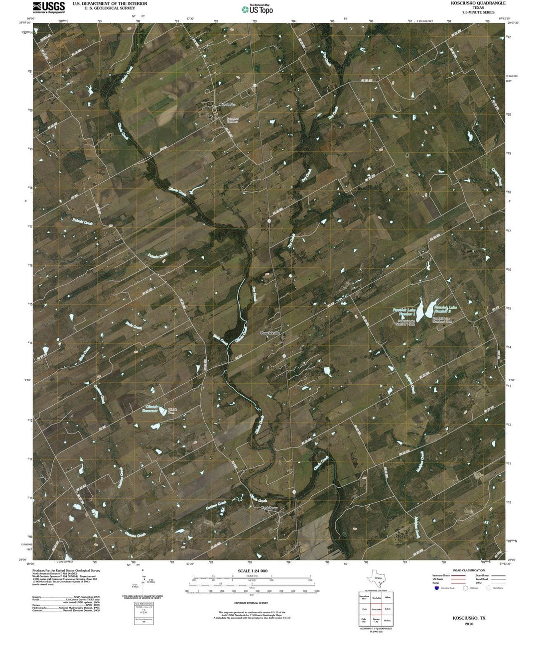 2010 Kosciusko, TX - Texas - USGS Topographic Map