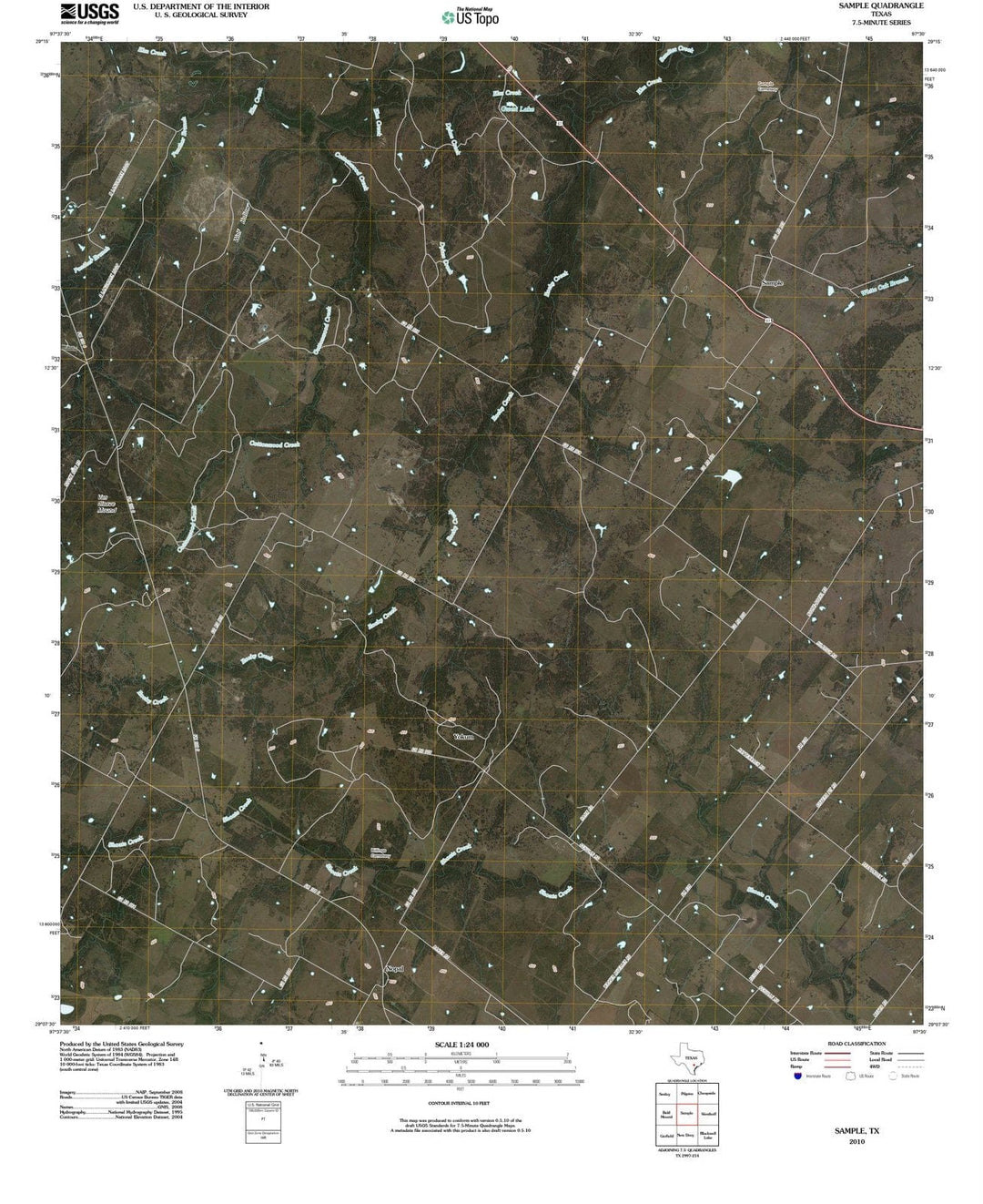 2010 Sample, TX - Texas - USGS Topographic Map