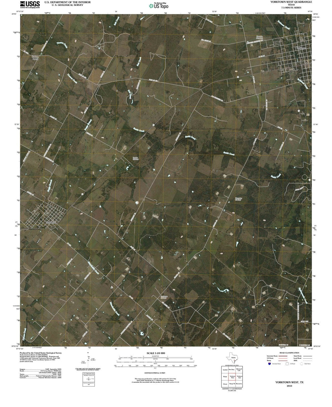 2010 Yorktown West, TX - Texas - USGS Topographic Map