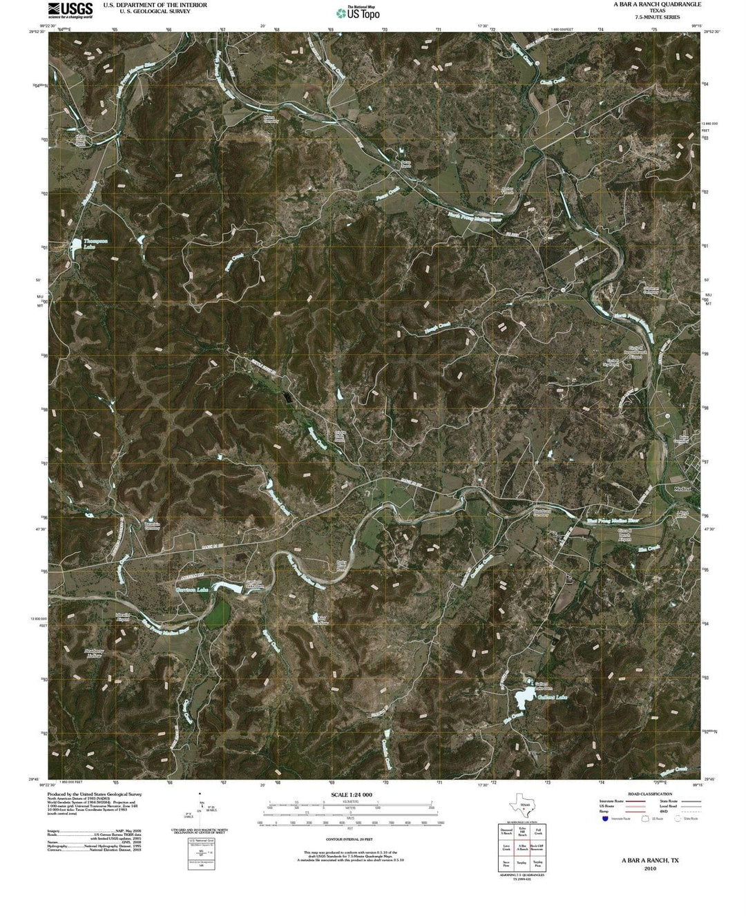 2010 A Bar A Ranch, TX - Texas - USGS Topographic Map
