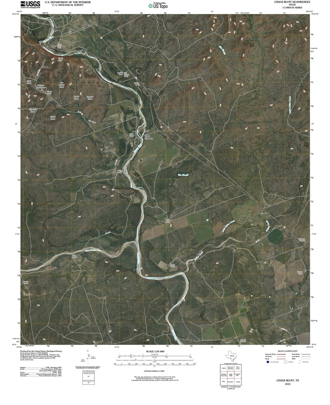 2010 Chalk Bluff, TX - Texas - USGS Topographic Map