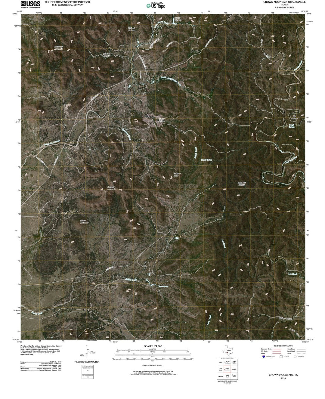 2010 Crown Mountain, TX - Texas - USGS Topographic Map