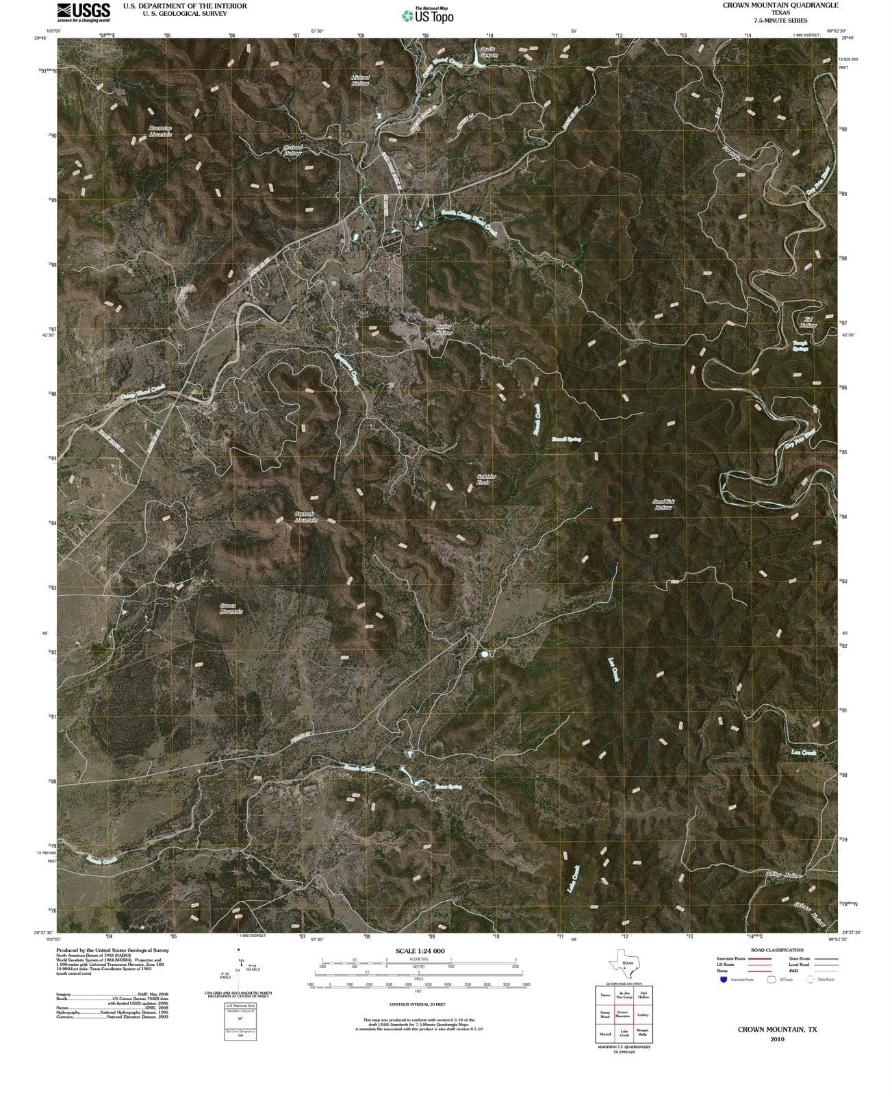 2010 Crown Mountain, TX - Texas - USGS Topographic Map