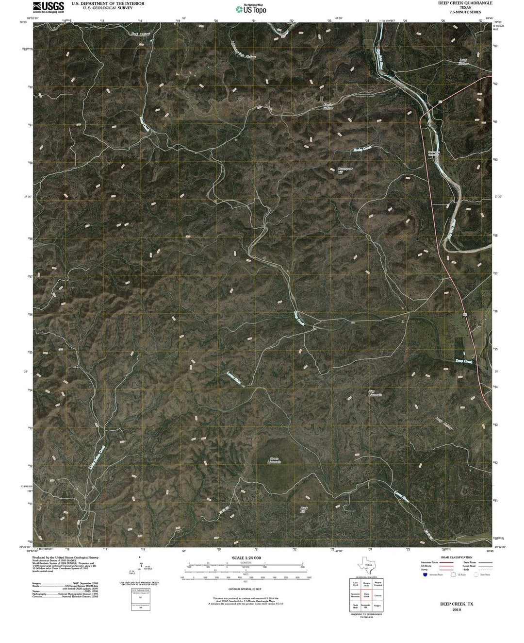 2010 Deep Creek, TX - Texas - USGS Topographic Map