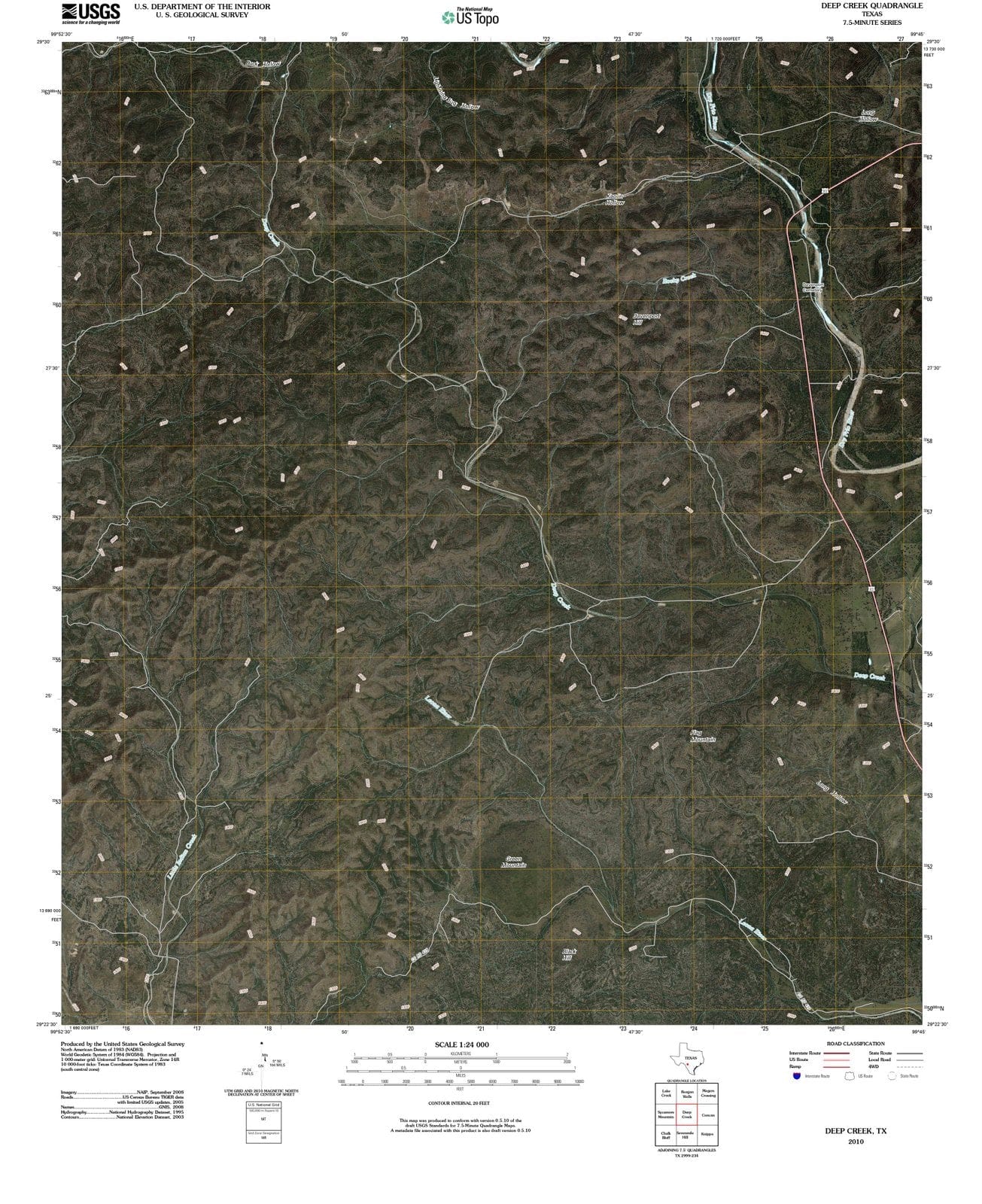 2010 Deep Creek, TX - Texas - USGS Topographic Map