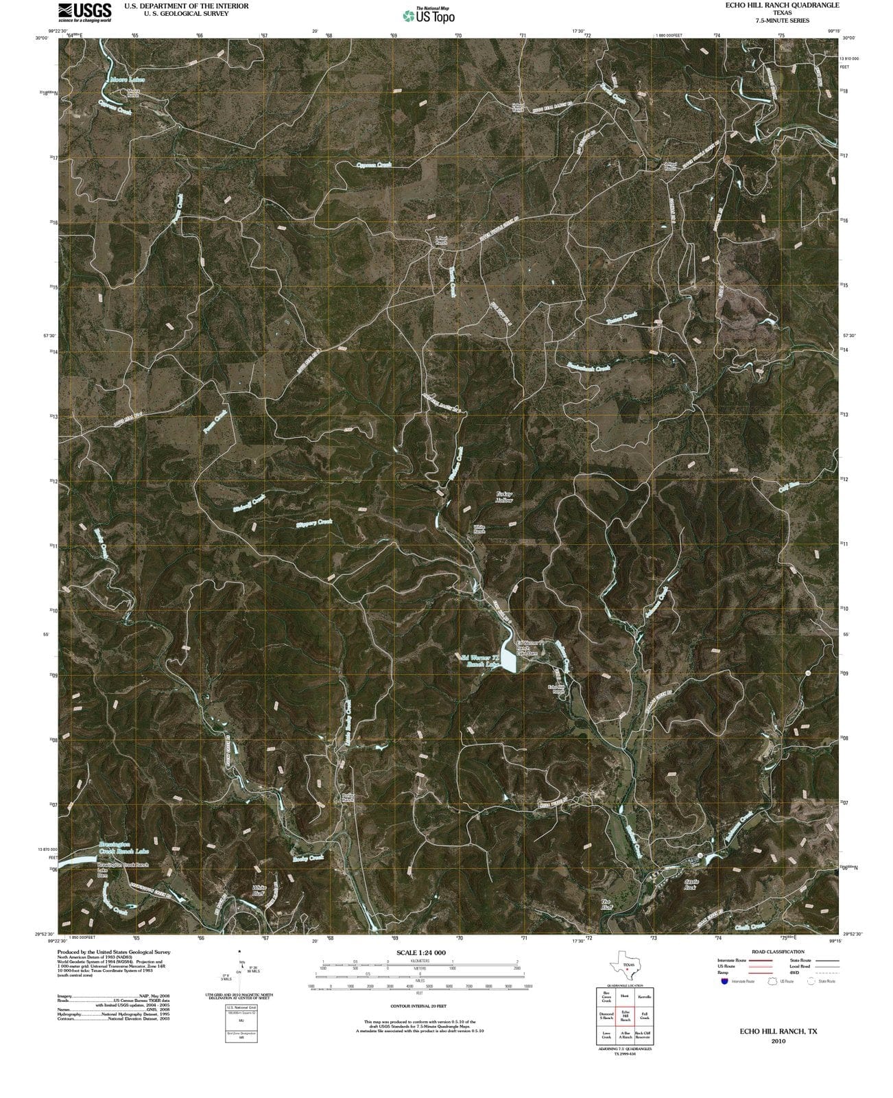 2010 Echo Hill Ranch, TX - Texas - USGS Topographic Map