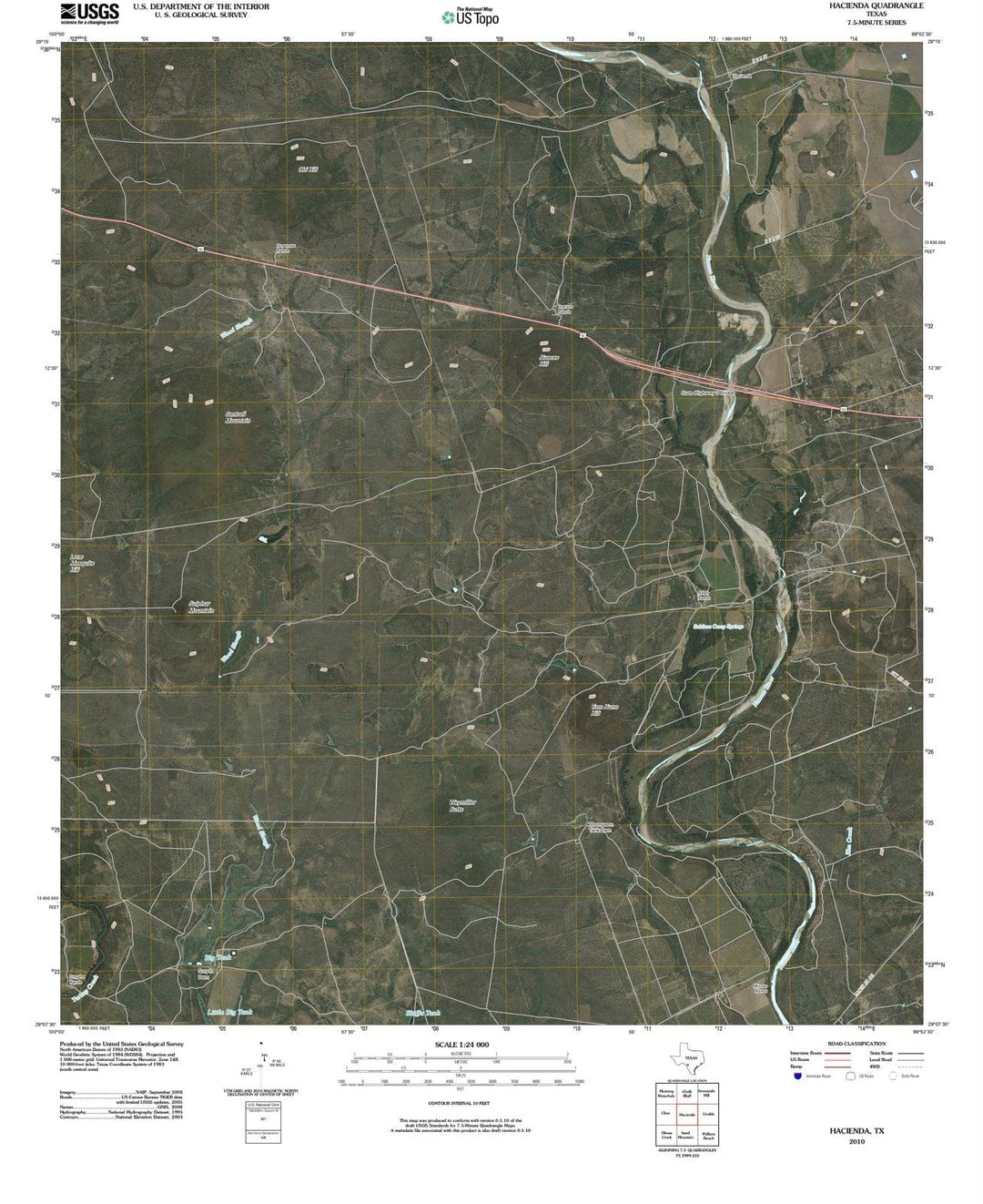 2010 Hacienda, TX - Texas - USGS Topographic Map