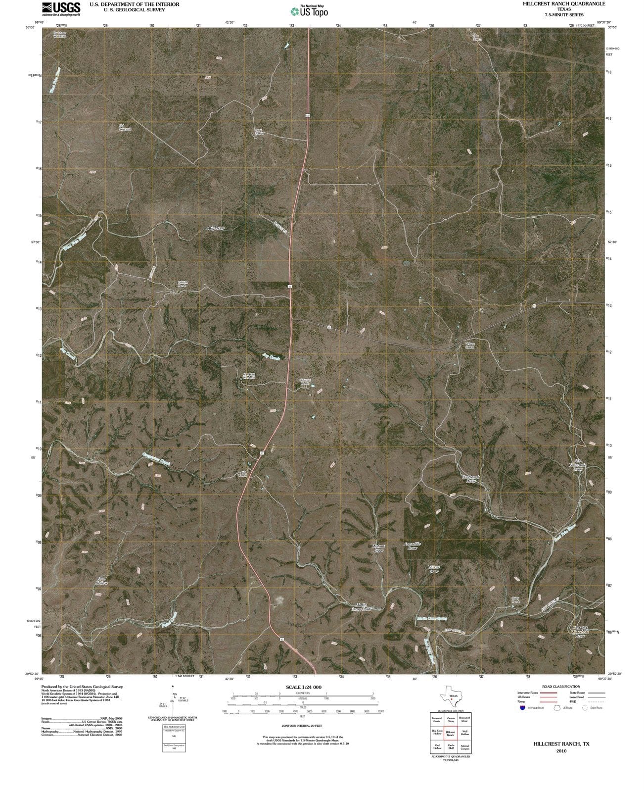 2010 Hillcrest Ranch, TX - Texas - USGS Topographic Map